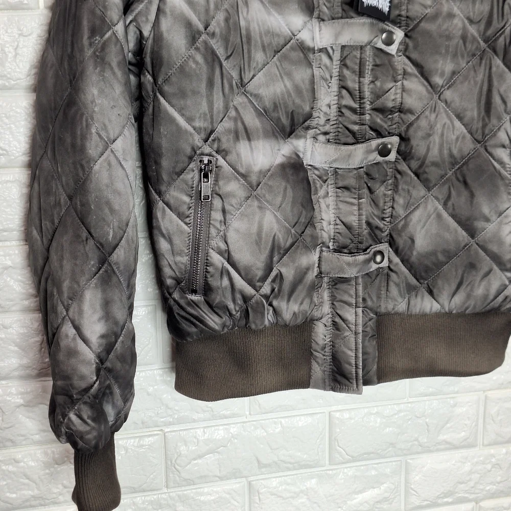 Darker Wavs Dolls Kill Chord Washed Puffer Jacket Bomber Jacket Style